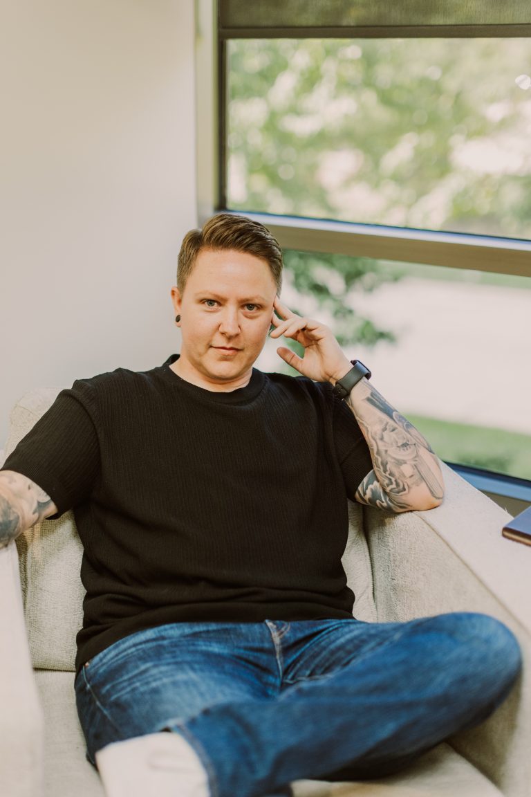 Alex Bitting T-LMHC in office Daybreak Counseling